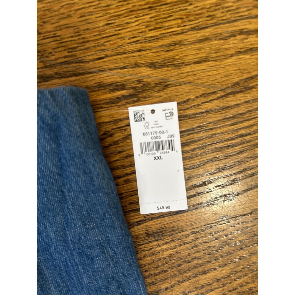 NWT Old Navy XXL Blue Denim Chambray Overall Button Wide Leg Jumpsuit Beach - Picture 11 of 11